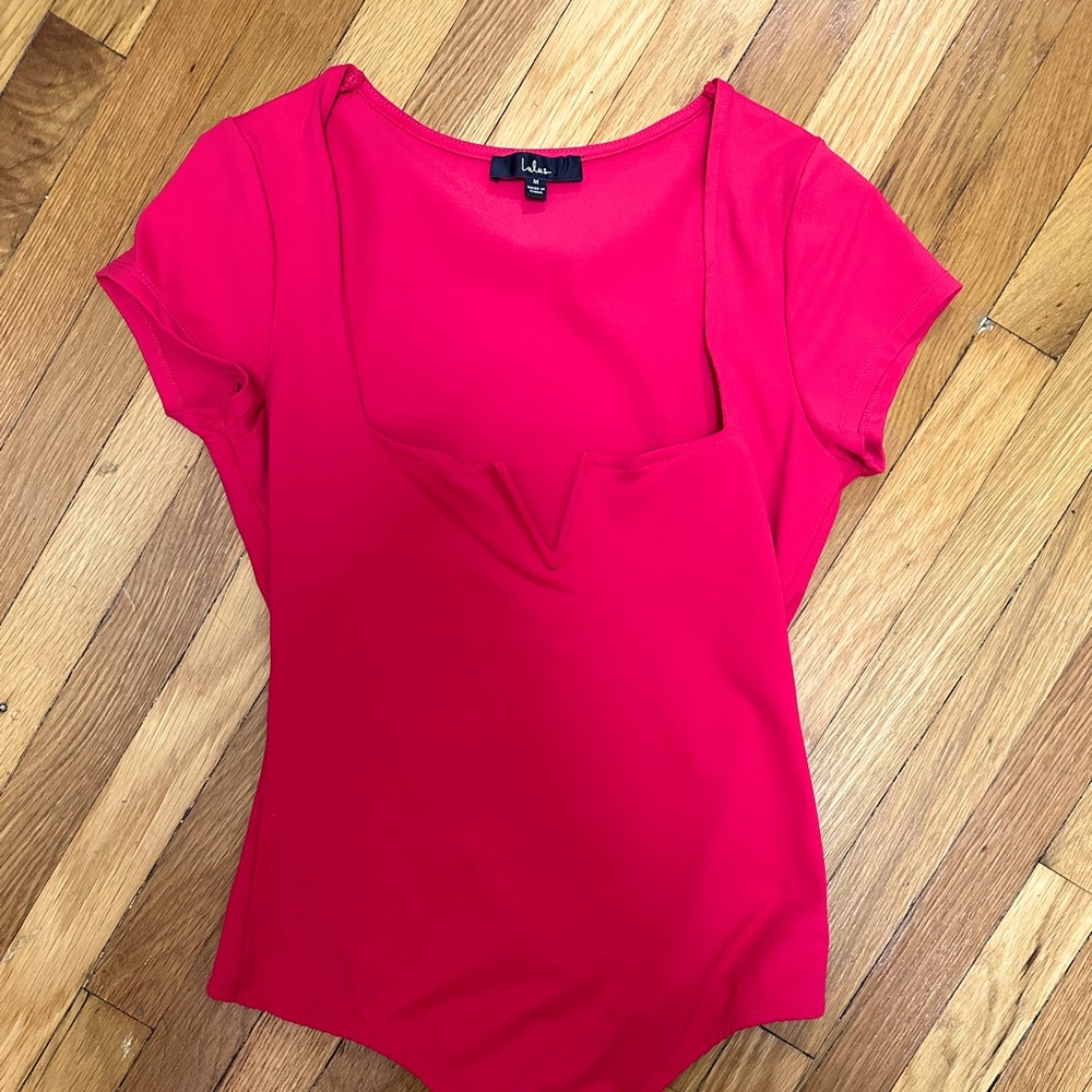 Mirabelle Red Bodysuit from Lulus